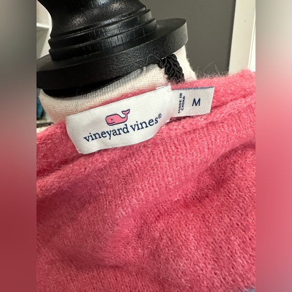 Vineyard Vines Alpaca Wool Sweater Medium Knit Pink Striped Boat Neck Women - Picture 5 of 6